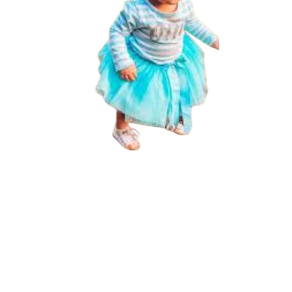 First Birthday Dress IBTom Green Tutu Striped Long Sleeve GIRLS 12 - 18 Months - Picture 8 of 8